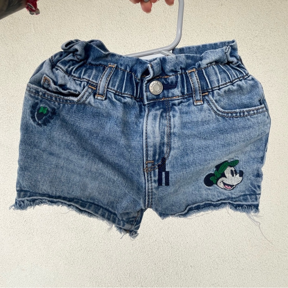 Disney Blue Denim Shorts with Mickey Design